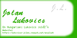 jolan lukovics business card